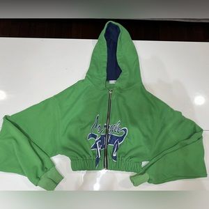 Adika Green Crop Top Full Hood Jacket